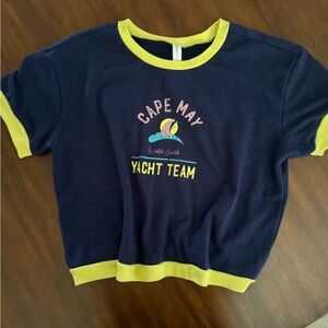 Anthropologie Daily Practice Pullover- Navy and Yellow